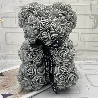 Rozen Teddybeer met Eeuwige Roos voor Moederdag