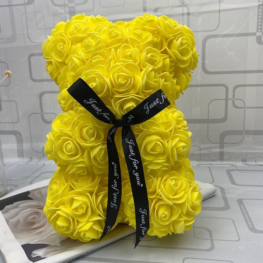 Rozen Teddybeer met Eeuwige Roos voor Moederdag
