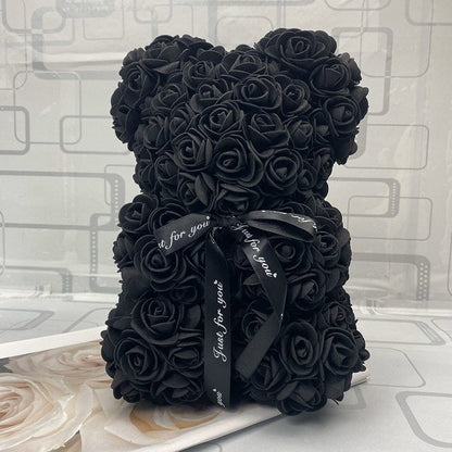 Rozen Teddybeer met Eeuwige Roos voor Moederdag