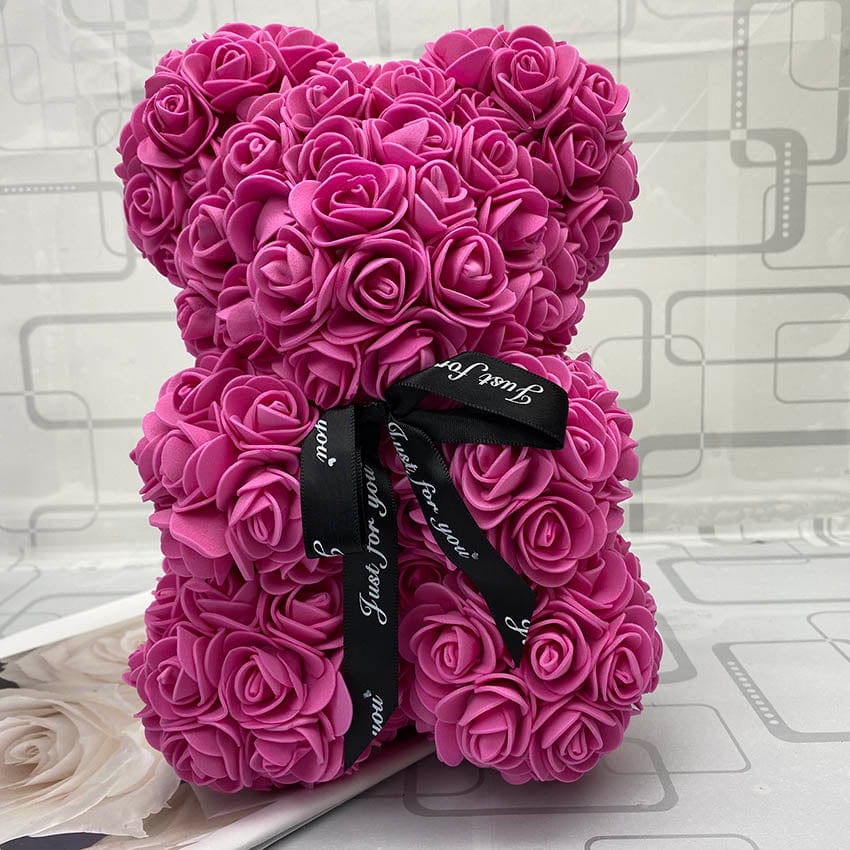 Rozen Teddybeer met Eeuwige Roos voor Moederdag