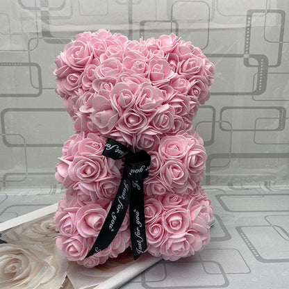 Rozen Teddybeer met Eeuwige Roos voor Moederdag