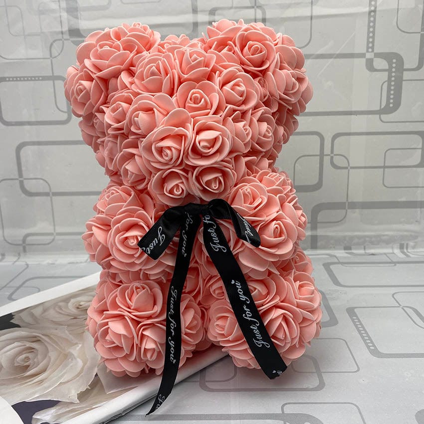 Rozen Teddybeer met Eeuwige Roos voor Moederdag
