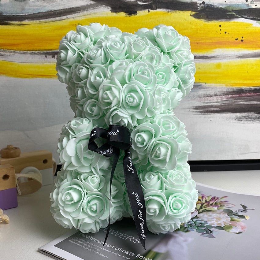 Rozen Teddybeer met Eeuwige Roos voor Moederdag