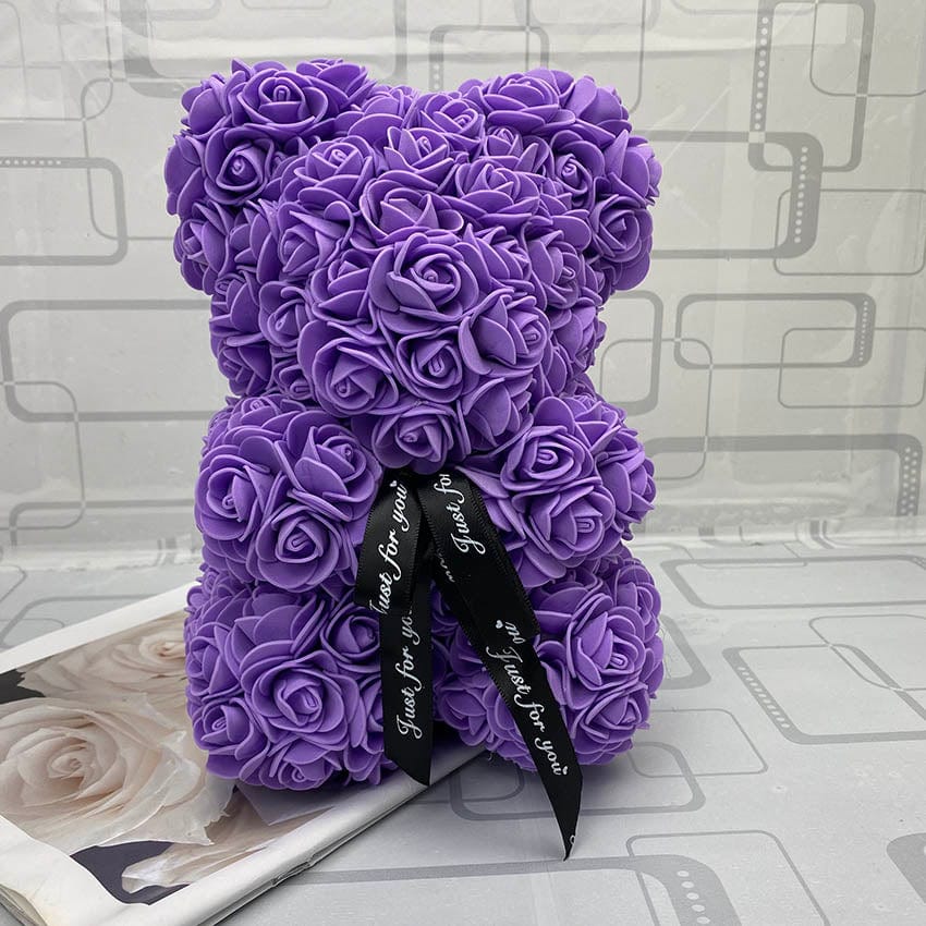 Rozen Teddybeer met Eeuwige Roos voor Moederdag