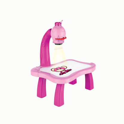 Kleurentekening Tafel met Projector voor Kinderen