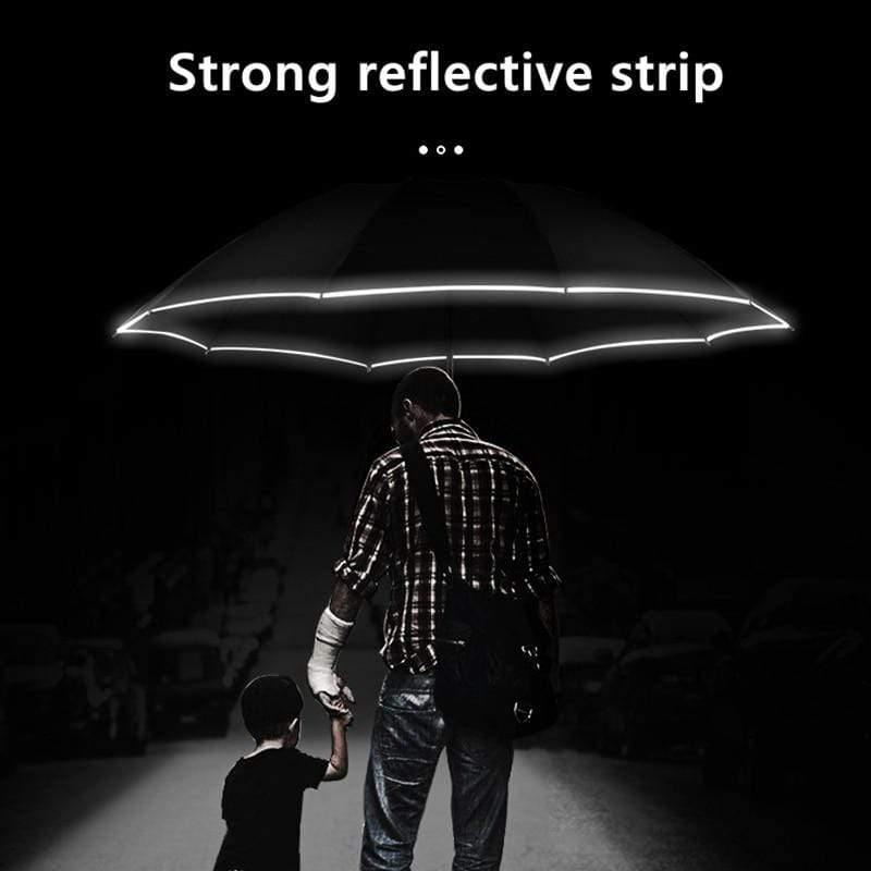 Waterdichte Paraplu met Reflectiestrip en Omgekeerde Functie