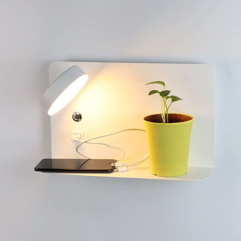 LED Bedlamp met USB Oplader en 3 Lichtkleuren