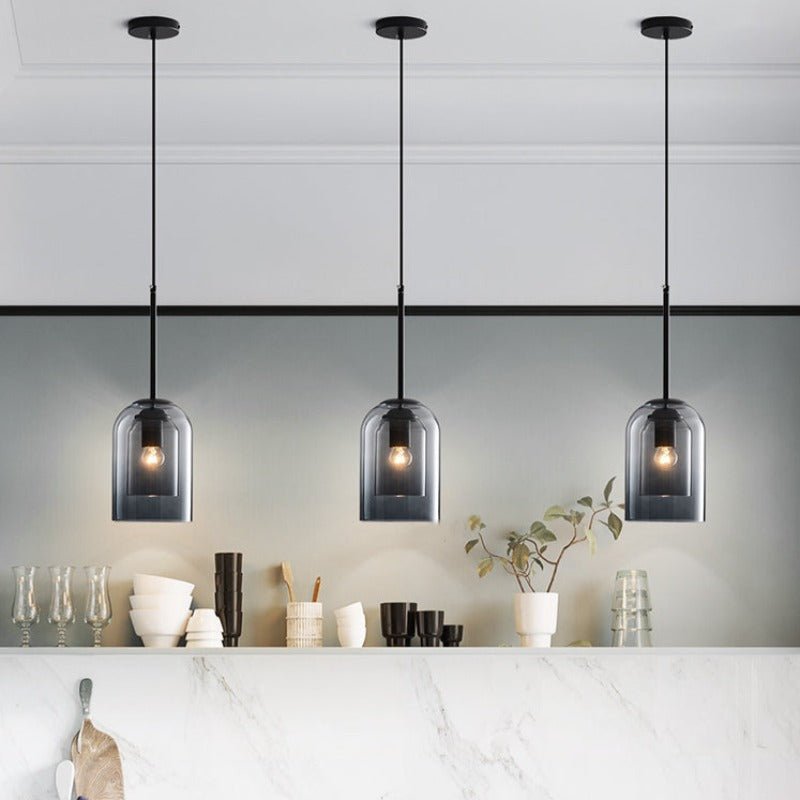 Glas Hanglamp Dubbel Glazen Modern Dimbaar Design