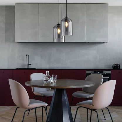 Glas Hanglamp Dubbel Glazen Modern Dimbaar Design