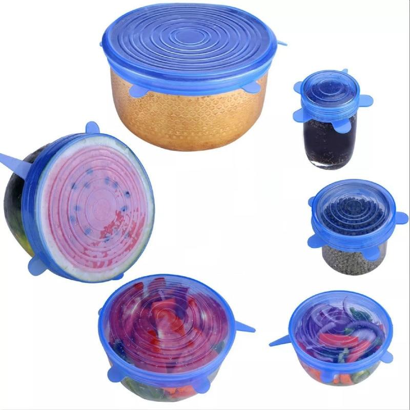 Siliconen Deksel Set van 6 Stuks Rekbare Stretch Lids - Velinix