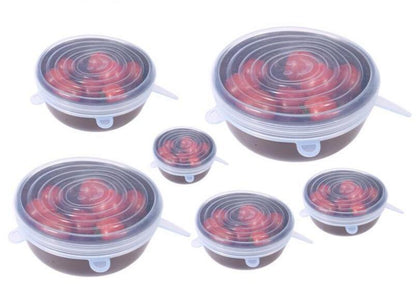 Siliconen Deksel Set van 6 Stuks Rekbare Stretch Lids