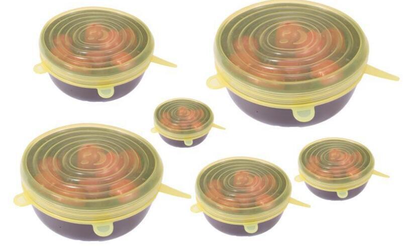 Siliconen Deksel Set van 6 Stuks Rekbare Stretch Lids