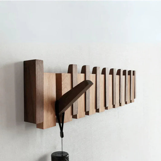 Houten Piano Kapstok Moderne Wanddecoratie met Opbergvak - Velinix