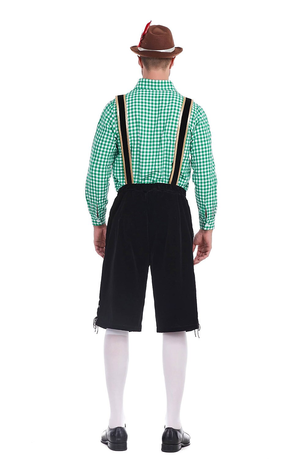 Traditioneel Herenkostuum Set met Lederhose en Geruit Overhemd