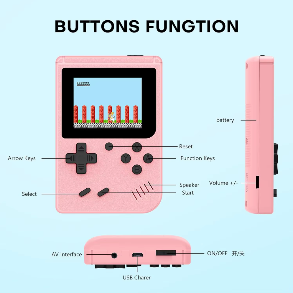 Retro Handheld Console 400 Games Pocketformaat