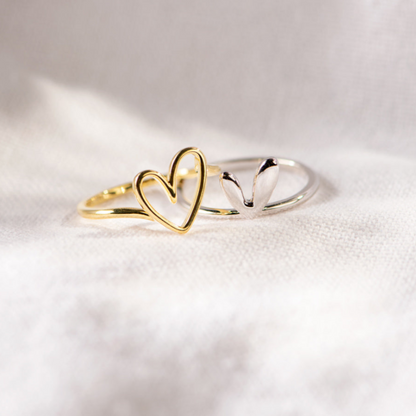 Vrouwelijke Zilveren Selflove Ring met Hart