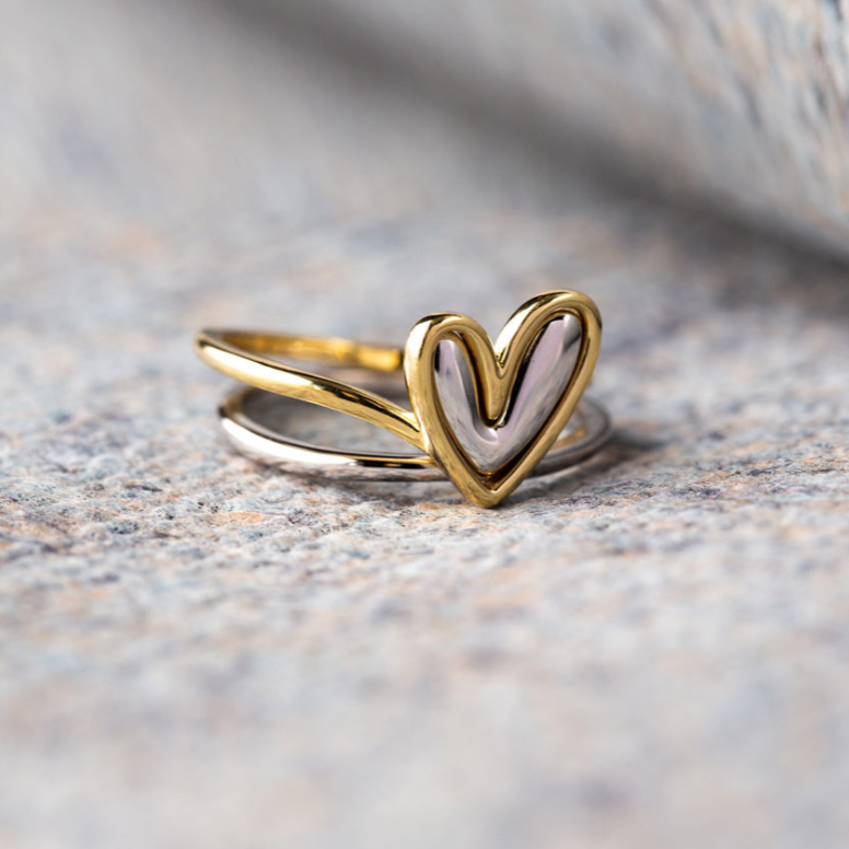 Vrouwelijke Zilveren Selflove Ring met Hart