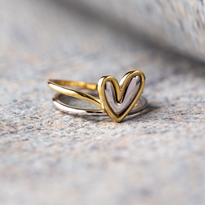 Vrouwelijke Zilveren Selflove Ring met Hart