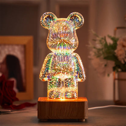 3D Glow Bear Lamp Met Vuurwerk Effect