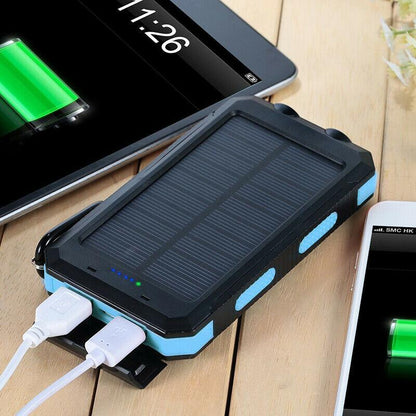 Waterdichte Powerbank met Zonnepaneel en LED Lamp - Velinix