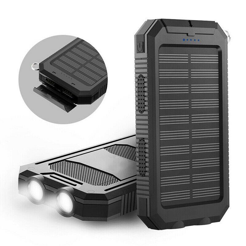 Waterdichte Zonne Powerbank 20000mAh met LED Zaklamp en Dubbele USB - Velinix