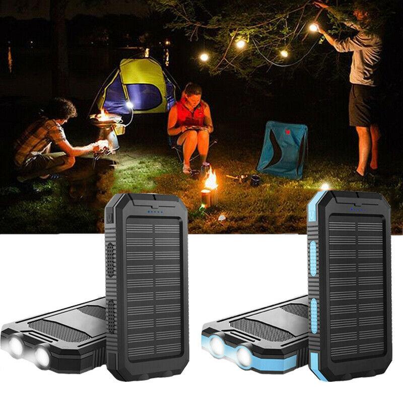Waterdichte Powerbank met Zonnepaneel en LED Lamp