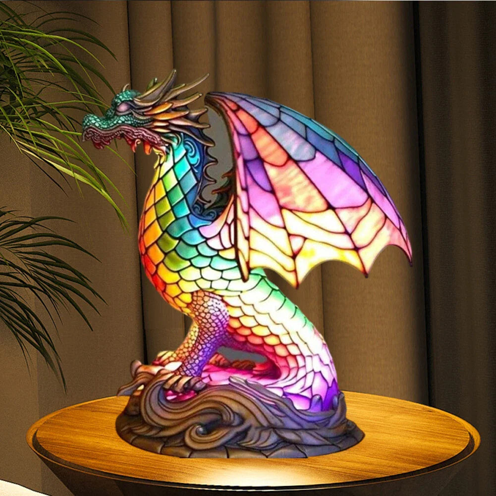 Unieke Handgeschilderde Glazen Tafellamp Fauna Design