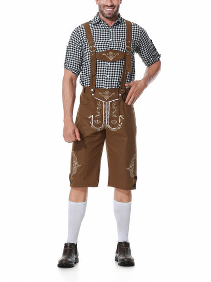 Lederhosen Kostuum Set met Geruit Overhemd voor Oktoberfest - Velinix
