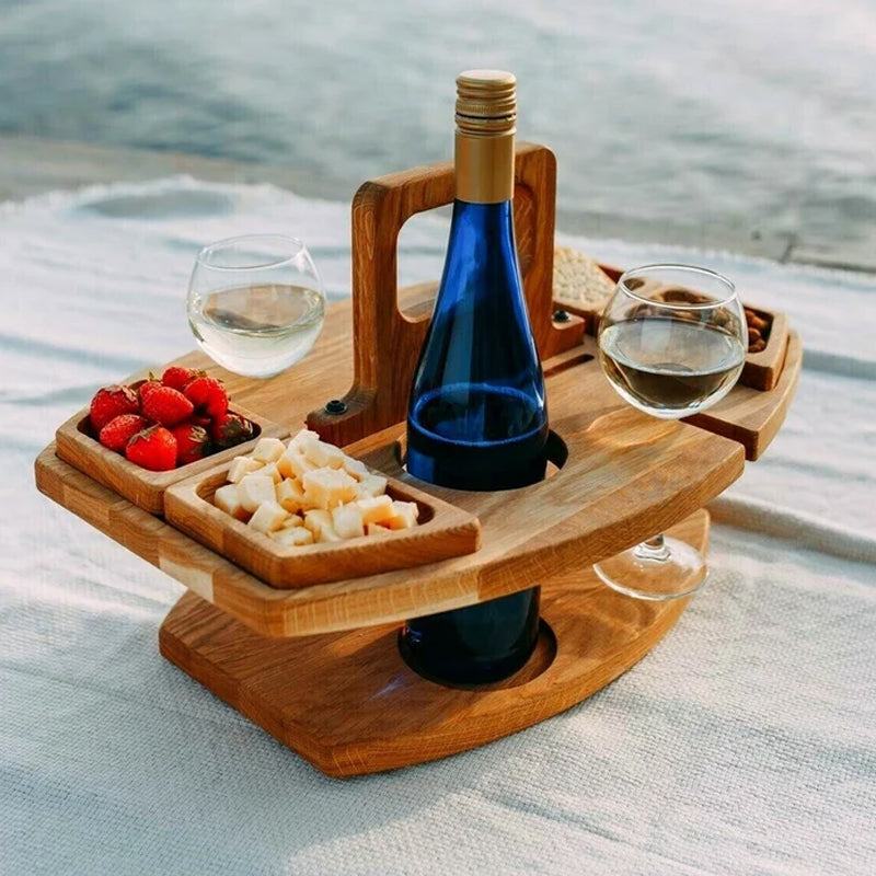 Houten Picknicktafel Draagbaar Klein 36x31x26cm - Velinix