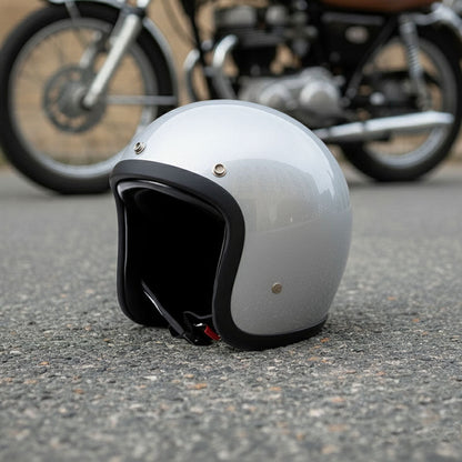 Vintage Motorhelm Laag Profiel DOT-gecertificeerd Glasvezel