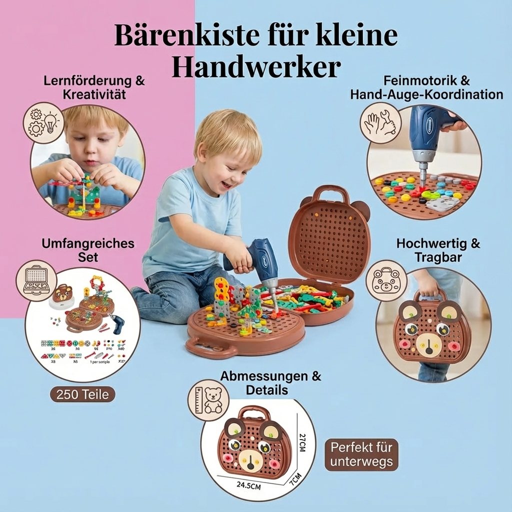 Kinder Werkkist met Beren Thema voor Knutselen