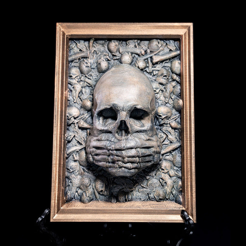 Halloween Schedel Fotolijst Hanger Spreek Geen Kwaad Decoratie - Velinix