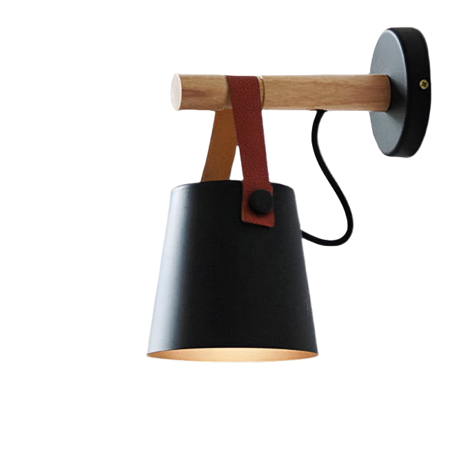 Wandlamp Hout en Leder Scandinavisch Design Moderne Verlichting - Velinix