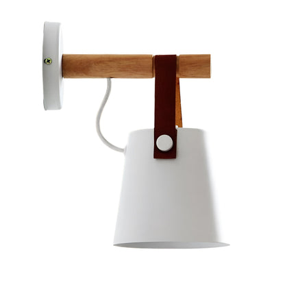 Wandlamp Hout en Leder Scandinavisch Design Moderne Verlichting