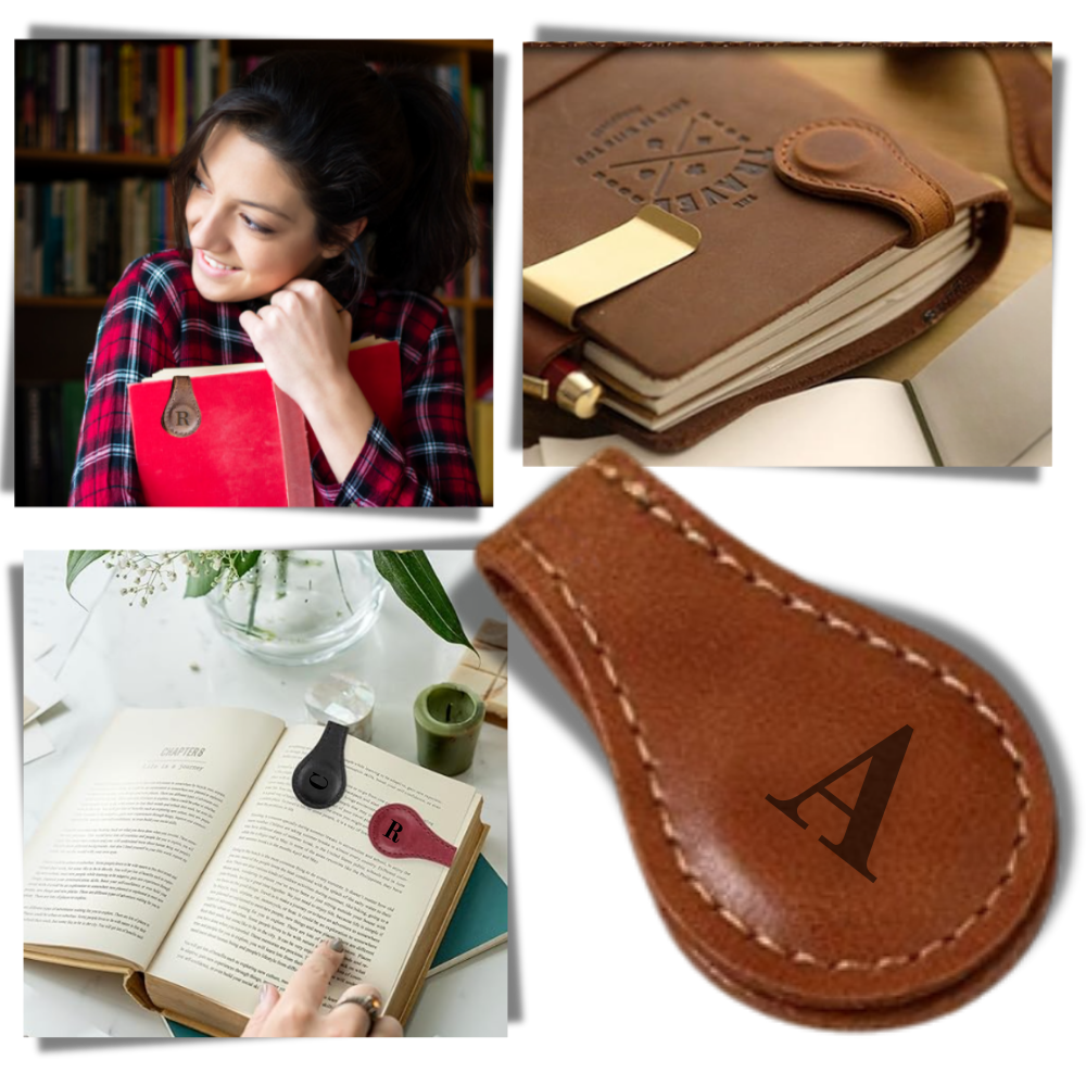 Leren Boekenlegger Gepersonaliseerd Magnetisch Design - Velinix