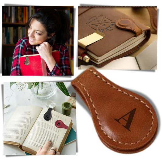 Leren Boekenlegger Gepersonaliseerd Magnetisch Design - Velinix