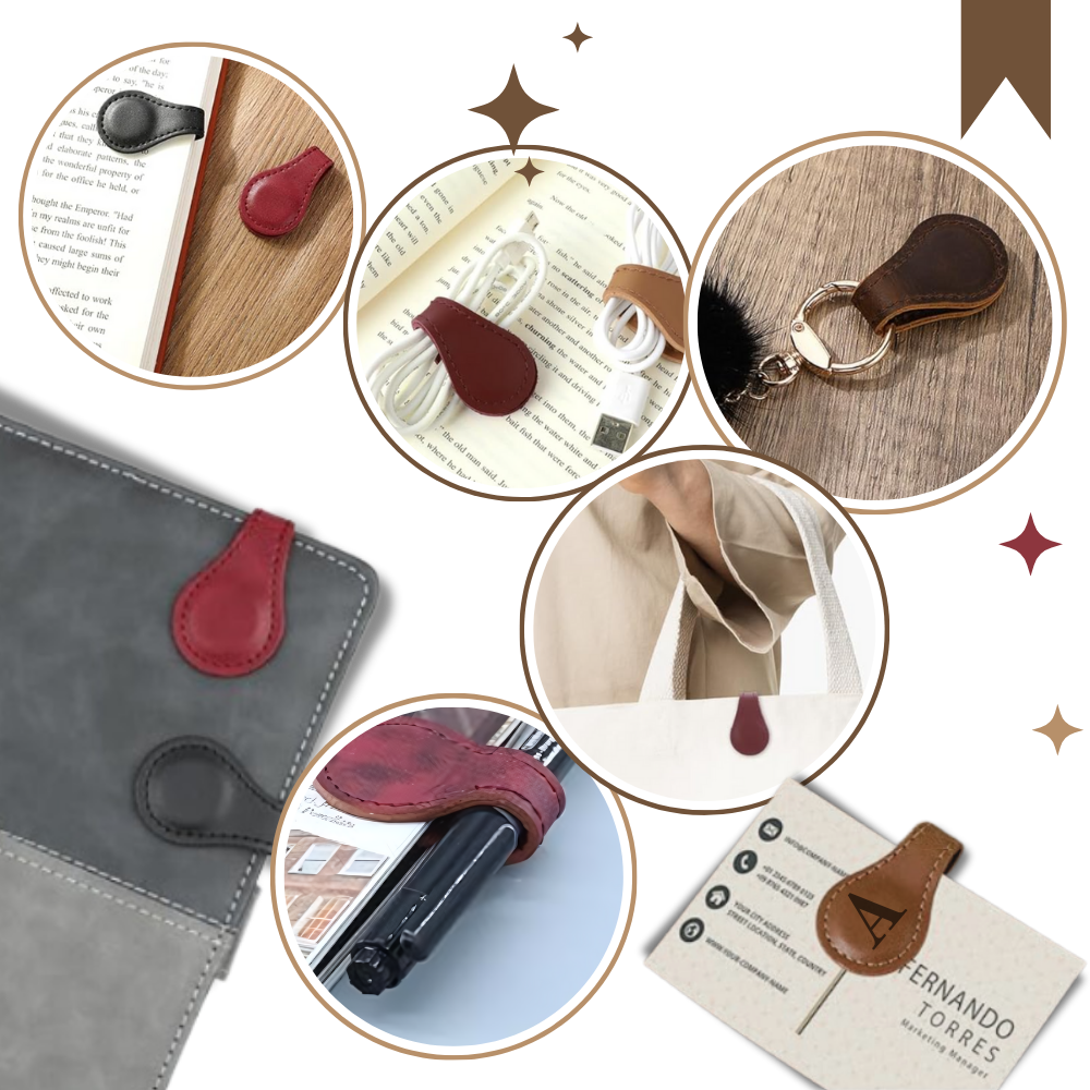 Leren Boekenlegger Gepersonaliseerd Magnetisch Design