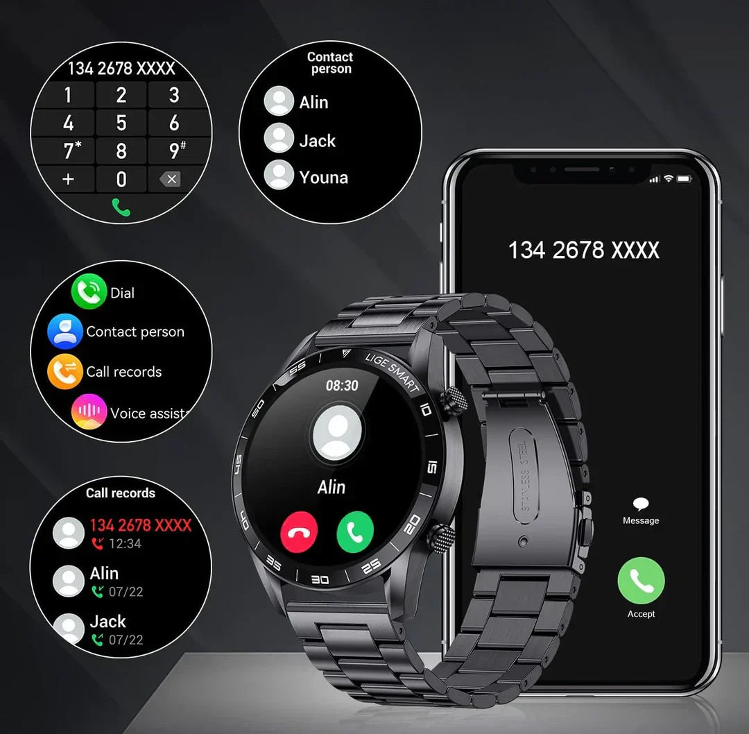 Smartwatch Heren Met Hartslagmeter en Meldingen