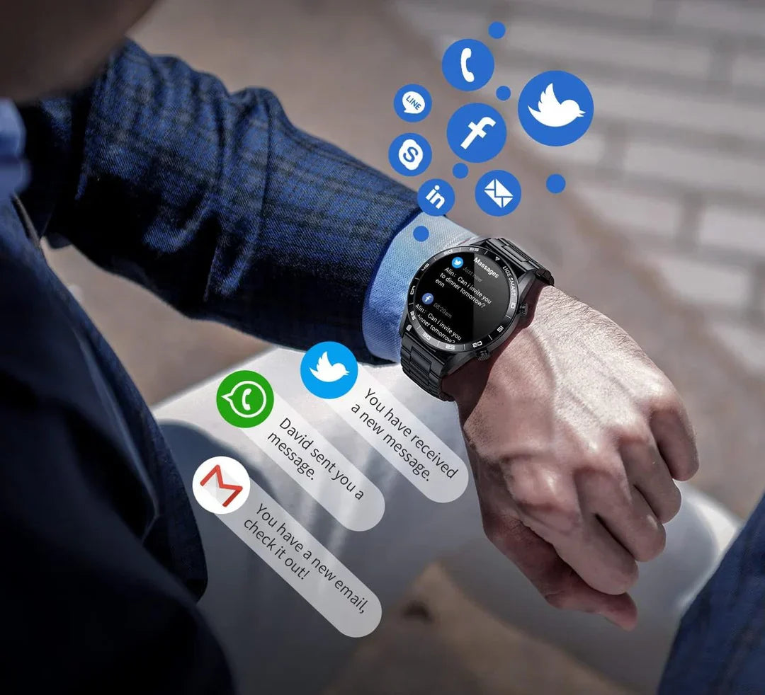 Mannen Smartwatch met Multisport Modus en Gezondheidsmonitoring