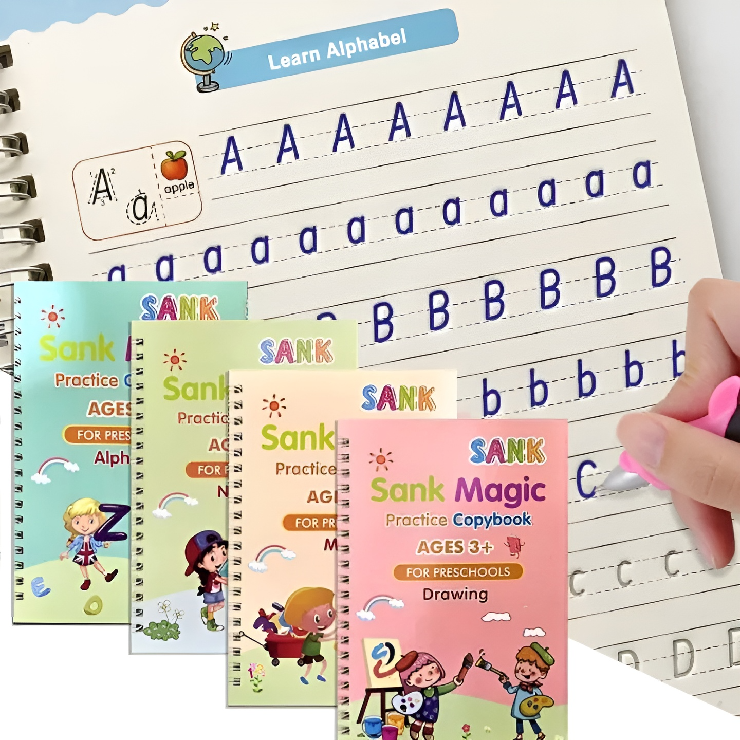 Kleurboek Set voor Kinderen met 4 Boeken en Stiften - Velinix