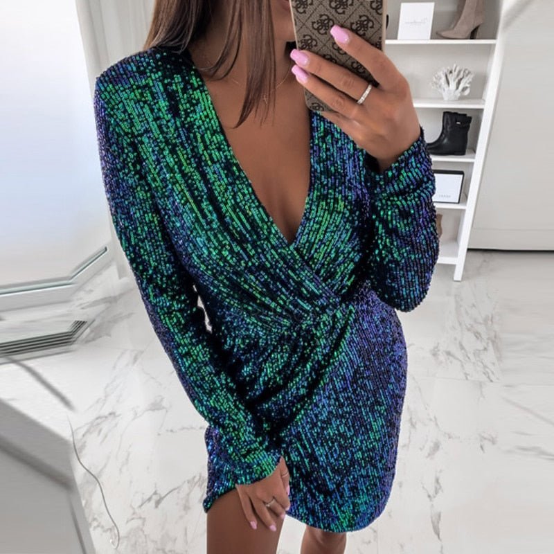 Feestelijke Partyjurk Glitter Elegant Kort Model