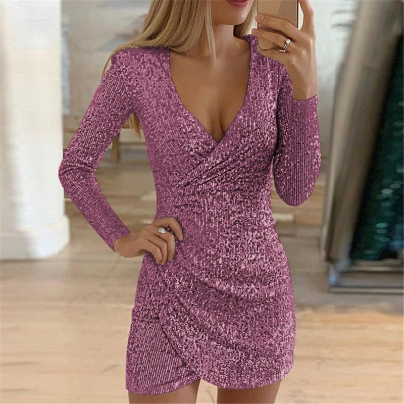Feestelijke Partyjurk Glitter Elegant Kort Model