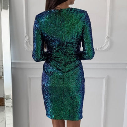 Feestelijke Partyjurk Glitter Elegant Kort Model