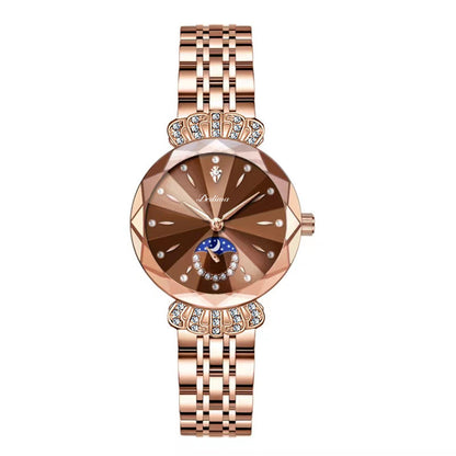 Dameshorloge met Diamanten en Maanster Design