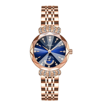 Dameshorloge met Diamanten en Maanster Design - Velinix