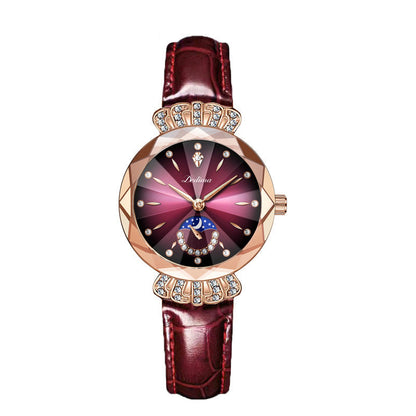 Dameshorloge met Diamanten en Maanster Design