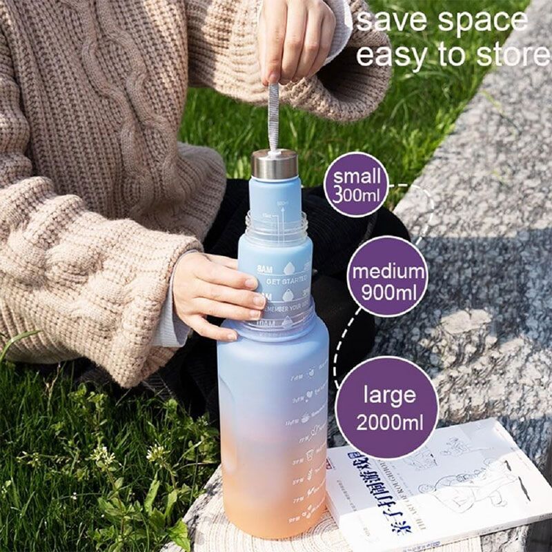 Waterfles met Maatverdeling en Motivatie Opschrift
