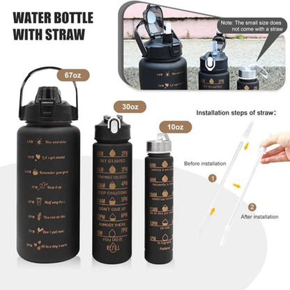 Waterfles met Maatverdeling en Motivatie Opschrift