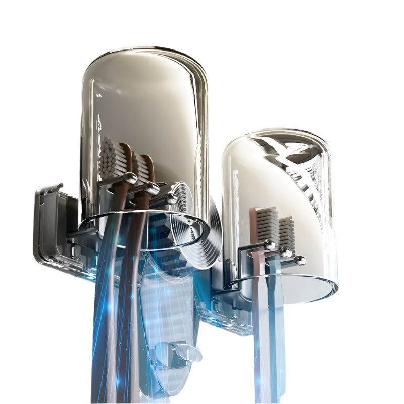 Tandenborstelrek 4-Vak met Sterke Vacuümzuiging Elegant Design - Velinix