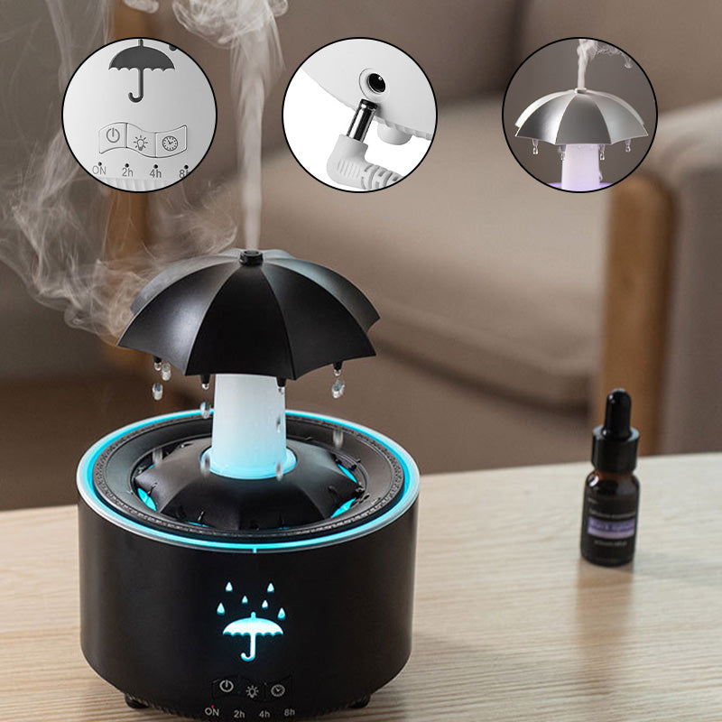 Luchtbevochtiger met 7 Kleuren Verlichting en Aromatherapie